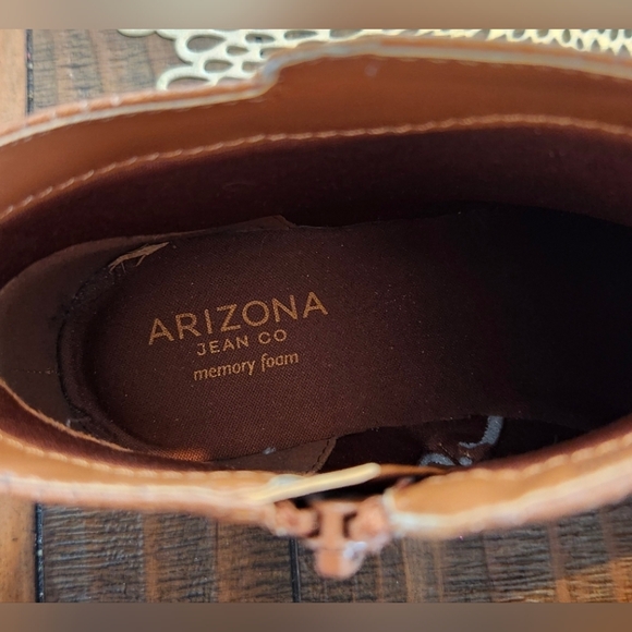 Arizona Jean Co Brown Ankle Boots Women’s 9 Side Zip Memory Foam - Picture 9 of 10